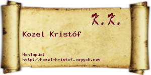 Kozel Kristóf névjegykártya