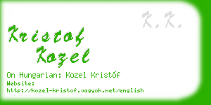 kristof kozel business card
